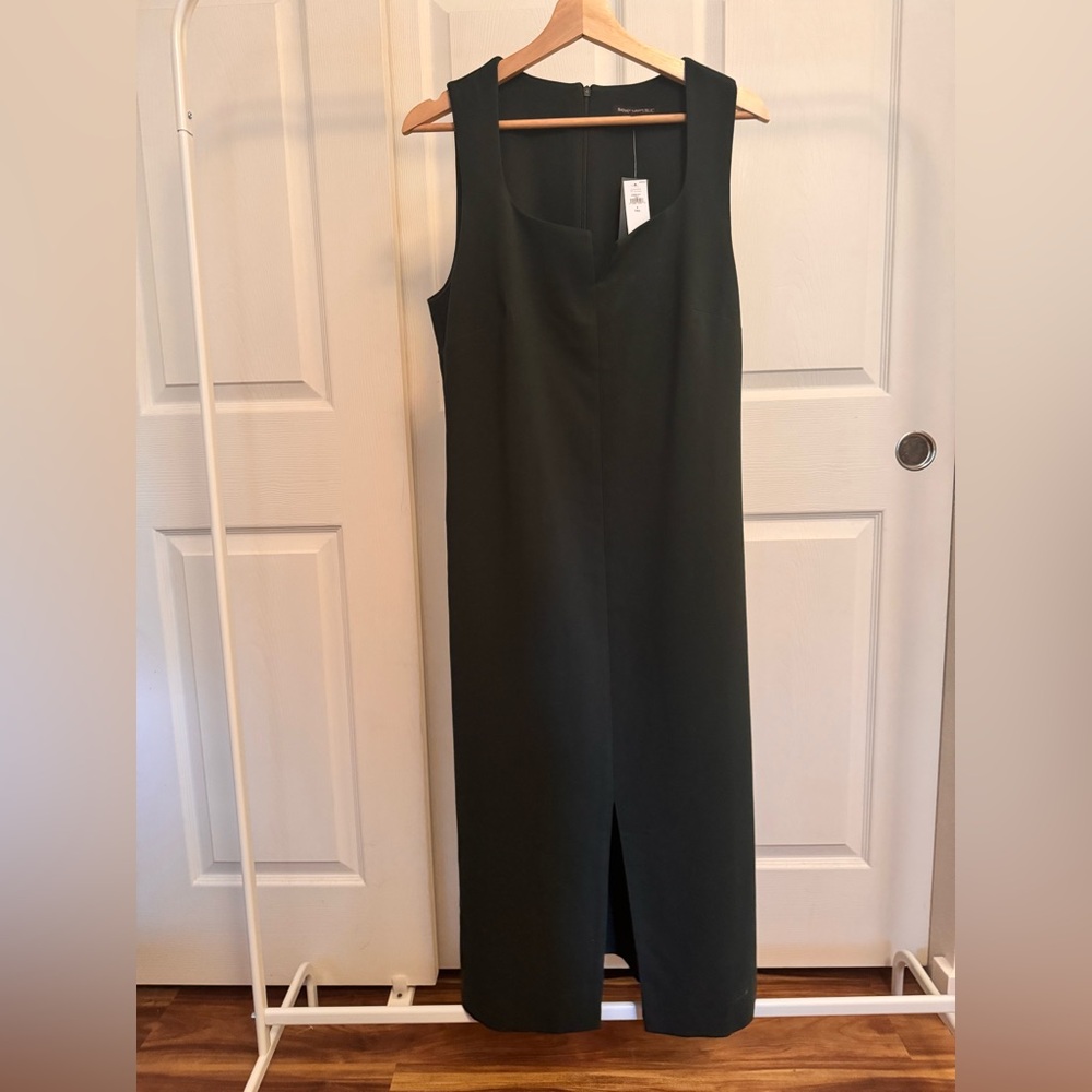 Banana Republic Dark Green Midi Shift Dress 8 Tall